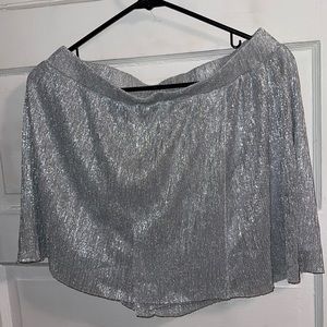 Skort metallic silver